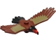 Part No: 37543pb02  Name: Eagle with Red and Black Head, Black Tail Feathers and Dark Tan Wings Pattern