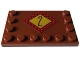 Part No: 6180pb171  Name: Tile, Modified 4 x 6 with Studs on Edges with Reddish Brown Number 2 on Gold Diamond with Dark Red Checkered Border Pattern (Sticker) - Set 4002023