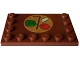 Part No: 6180pb176  Name: Tile, Modified 4 x 6 with Studs on Edges with Reddish Brown Number 7 and Red, Tan, Green and Gold LEGO Bricks on Medium Nougat Circle Pattern (Sticker) - Set 4002023