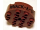 Part No: 6222pb01  Name: Brick, Round 4 x 4 with 4 Side Pin Holes and Center Axle Hole with 'WHACK - A - BAT' Pattern (Sticker) - Set 7886