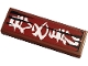 Part No: 63864pb087  Name: Tile 1 x 3 with White Kanji Characters on Dark Red Background Pattern 1 (Sticker) - Set 70667