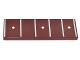 Part No: 69729pb013  Name: Tile 2 x 6 with Guitar Fretboard, Frets 5-9 with Fret Marker Inlays (6 Silver Lines and 3 White Dots) Pattern