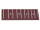 Part No: 69729pb014  Name: Tile 2 x 6 with Guitar Fretboard, Frets 14-22 with Fret Marker Inlays (10 Silver Lines and 4 White Dots) Pattern