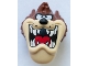 Lot ID: 249766104  Part No: 75038pb01  Name: Minifigure, Head, Modified Looney Tunes Taz with Red Tongue, Tan Face and White Teeth Pattern