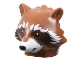 Part No: 79277pb02  Name: Minifigure, Head, Modified Raccoon with White Fur and Snout and Dark Brown Face Pattern