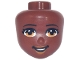 Part No: 80080  Name: Mini Doll, Head Friends with Black Eyebrows, Medium Nougat Eyes and Lips, Open Mouth Smile with Teeth Pattern