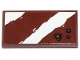 Part No: 87079pb0645  Name: Tile 2 x 4 with 2 Rugged White Diagonal Stripes and Blaster Marks on Reddish Brown Background Pattern (Sticker) - Set 75254