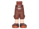 Part No: 92251c00pb07  Name: Mini Doll Hips and Trousers Cropped with Light Nougat Legs and Dark Brown Shoes with Dark Orange Soles and Laces Pattern - Thick Hinge