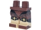 Part No: 970c00pb1909  Name: Hips and Legs with Molded Tan Lower Legs / Boots and Printed Dark Brown Trim, Black Knee Straps with Gold Diamonds and Reddish Brown Feet Pattern