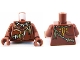 Part No: 973pb0887c01  Name: Torso PotC Bare Chest with Bone Necklace and Body Paint Pattern / Reddish Brown Arms / Reddish Brown Hands