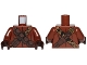 Part No: 973pb1736c01  Name: Torso SW Jawa with Dark Brown Pouches and Black and Gold Straps Pattern / Reddish Brown Arms / Dark Brown Hands