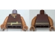 Torso Pixelated Vest and Belt, Dark Brown and Nougat Squares Print, Nougat Arms and Hands