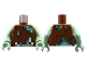 Lot ID: 296045544  Part No: 973pb4451c01  Name: Torso Pixelated Vest with Dark Brown, Dark Turquoise, Green, Sand Green, and White Pattern (Minecraft Drowned) / Sand Green Arms / Sand Green Hands