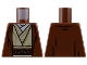 Lot ID: 406749674  Part No: 973pb4938  Name: Torso Jedi Robe and Sash, Tan Tunic, White Shirt, Silver Buckle Pattern