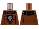 Part No: 973pb5920 Name: Torso Black Collar, Shield with Red Border, and Stitching, Silver Chain and Wolf Head Pattern Part No: 973pb5920 Name: Torso Black Collar, Shield with Red Border, and Stitching, Silver Chain and Wolf Head Pattern