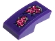 Part No: 11477pb148  Name: Slope, Curved 2 x 1 x 2/3 with Magenta Crystals and Black Cracks Pattern (Sticker) - Set 71771