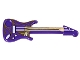 Part No: 11640pb02  Name: Minifigure, Utensil Musical Instrument, Guitar Electric with White Strings, Star, Bridge, and Output Jack and Gold Geometric Pattern