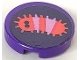 Part No: 14769pb483  Name: Tile, Round 2 x 2 with Bottom Stud Holder with Bright Pink and Coral Striped Caterpillar with Eyes Pattern (Sticker) - Set 41250