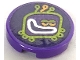 Part No: 14769pb484  Name: Tile, Round 2 x 2 with Bottom Stud Holder with Lime Alien Head with Antennae (Techno Beat Drop Button) Pattern (Sticker) - Set 41250