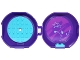 Part No: 29632c10pb01  Name: Container, Pod with Medium Azure 6 x 6 Round Plate and Medium Azure 1 x 2 Plate with Friends Pattern (Stickers) - Set 853778