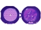 Part No: 29632c11pb01  Name: Container, Pod with Medium Lavender 6 x 6 Round Plate and Medium Lavender 1 x 2 Plate with Friends Pattern (Stickers) - Set 853776