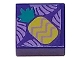 Lot ID: 307872455  Part No: 3070pb233  Name: Tile 1 x 1 with Medium Lavender Tropical Leaves and Yellow Pineapple with Dark Turquoise Top Pattern