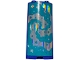 Part No: 30987pb011  Name: Cylinder Quarter 2 x 2 x 5 with 1 x 1 Cutout with Dark Turquoise Smoke Swirl and Stars on Iridescent Mirrored Background Pattern (Sticker) - Set 41688