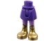 Part No: 35216ac00pb031  Name: Mini Doll Hips and Skirt with Molded Medium Lavender Legs and Printed Gold Boots Pattern - Thin Hinge