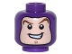 Part No: 3626cpb1552  Name: Minifigure, Head Balaclava with Face Hole, Dark Brown Curved Eyebrows, Chin Dimple, Open Mouth Smile Pattern (Buzz Lightyear) - Hollow Stud