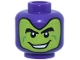Part No: 3626pb4097  Name: Minifigure, Head Alien Balaclava Lime Face, Black Eyebrows, Green Cheeklines, Open Mouth Smile with Teeth Pattern