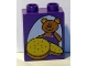 Part No: 4066pb321  Name: Duplo, Brick 1 x 2 x 2 with Teddy Bear and Cookies / Biscuits Pattern