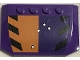 Part No: 52031pb116  Name: Wedge 4 x 6 x 2/3 Triple Curved with Bullet Holes and Black Stripes on Orange and Dark Purple Background Pattern (Sticker) - Set 6864