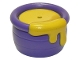 Part No: 92018pb01  Name: Duplo Utensil Honey Pot with Base with Yellow Honey Pattern