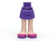 Part No: 92252c00pb007  Name: Mini Doll Hips and Skirt, Light Nougat Legs and Dark Purple and Magenta Shoes Pattern - Thick Hinge