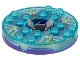 Lot ID: 165871568  Part No: 92549c08pb01  Name: Turntable 6 x 6 x 1 1/3 Round Base with Trans-Light Blue Top and Glow In Dark Skulls on Medium Blue Pattern (Ninjago Spinner)
