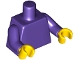 Part No: 973c080  Name: Torso Plain / Dark Purple Arms / Yellow Hands