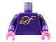 Part No: 973p90new2c12  Name: Torso with Classic Space Logo High on Torso Pattern, Inside with Ribs (second reissue) / Dark Purple Arms with Black and Gold Armor Pattern / Dark Pink Hands