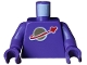 Part No: 973p90new2c14  Name: Torso with Classic Space Logo High on Torso Pattern, Inside with Ribs (second reissue) / Dark Purple Arms / Dark Purple Hands