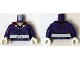 Part No: 973pb1861c01  Name: Torso Muscles Outline with Cape Clasps and White Sash Pattern / Dark Purple Arms / White Hands