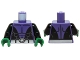 Part No: 973pb2039c01  Name: Torso Batman Muscles Outline, Open Black Shirt and Silver Belt Pattern / Black Arms / Green Hands