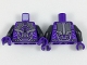 Part No: 973pb2967c01  Name: Torso Armor with Black, Silver, and Lavender Details Pattern / Black Arms / Dark Purple Hands