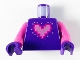 Part No: 973pb3808c01  Name: Torso Metal Pink Pixelated Heart with Bright Pink and Magenta Outlines Pattern / Dark Pink Arms / Dark Purple Hands