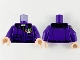 Part No: 973pb4095c01  Name: Torso Jacket with Pockets and Joker Logo Pattern / Dark Purple Arm Left / Dark Purple Arm Right with Joker Cards Pattern / Light Nougat Hands