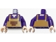Part No: 973pb4364c01  Name: Torso Pixelated Medium Nougat Overalls with Reddish Brown Front Pocket Pattern (Minecraft) / Dark Purple Arms / Light Nougat Hands