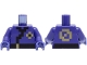 Part No: 973pb4661c01  Name: Torso Pixelated Ninja Tunic with Black Hems and Sash, Gold Buckle and Symbols Pattern / Dark Purple Arms / Dark Purple Hands
