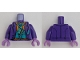 Lot ID: 385316924  Part No: 973pb5372c01  Name: Torso Suit Jacket Open with Pocket Square over Dark Turquoise Vest and Orange Shirt, Tie with Lime Dots Pattern / Dark Purple Arms / Medium Lavender Hands