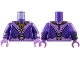 Part No: 973pb5818c01  Name: Torso Robe, Medium Lavender V Panel, Sash, Gold Bib Necklace and Clasp Ring Pattern / Dark Purple Arms with Armor and Bracelets Pattern / Medium Lavender Hands