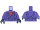 Part No: 973pb6342c01  Name: Torso SW Robe with Long Layered Collar with Folds and Creases over Red Shirt and Light Bluish Gray Rope Belt Pattern / Dark Purple Arms / Black Hands