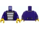 Part No: 973pb6424c01  Name: Torso Marching Band Uniform with White Panel and Gold Filigree Pattern / Dark Purple Arms / Yellow Hands