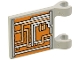 Part No: 2335ps1  Name: Flag 2 x 2 Square with Orange and Silver Circuitry Pattern